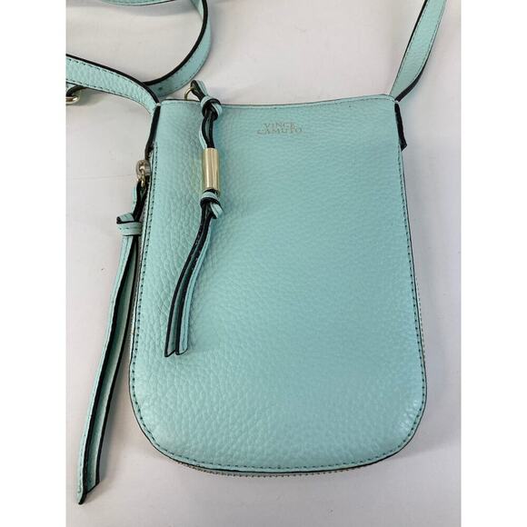 VINCE CAMUTO SMALL MINT GREEN PEBBLED LEATHER CROSSBODY BAG - Picture 2 of 13